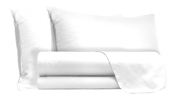 Lot de Draps Haut et Bas et Taies d'Oreiller Double Face Blanc/Blanc Différentes Tailles prezzo