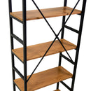 Libreria 6 ripiani 60x28xh184,5 cm in Metallo e Legno Achille Naturale
