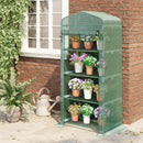 Serra da Giardino per Piante con 4 Ripiani in PE 70x50x160 cm Verde 