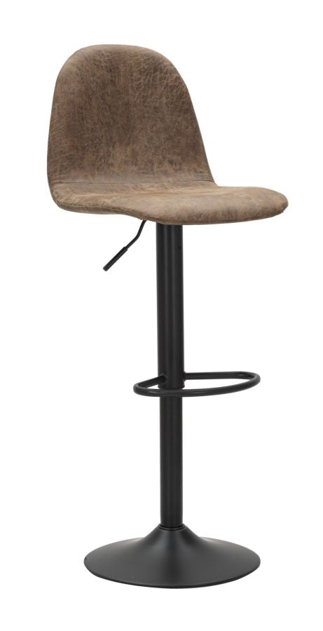 online Tabouret Berlin 41x50x90-112 Hauteur d'assise 60x81 cm en Fer et Éponge et PU Marron et Gris