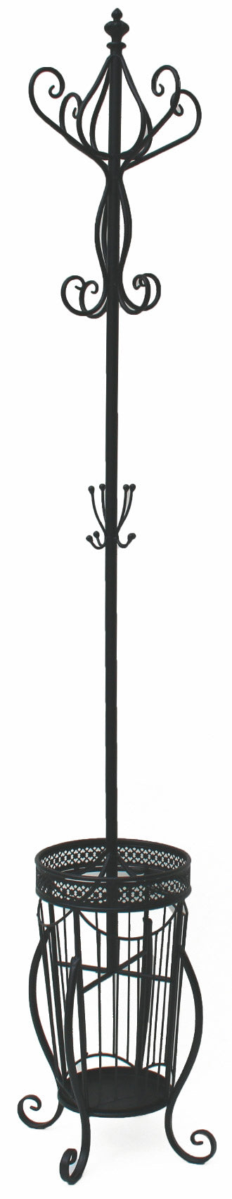prezzo Soriani Portemanteau Fer Forgé Noir Ø25x185 cm avec Porte Parapluie