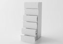 Cassettiera Alta 6 Cassetti 50x40x121,5 cm Onda 6C Bianco Lucido  