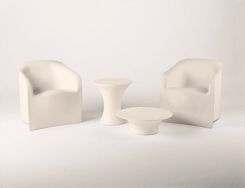 Tavolino da Giardino Componibile Ø37x47 cm in Resina Arkema Olimpo Bianco