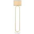 Lampada da Terra Moderna Design ad Arco Ø38x156 cm in Metallo e Tessuto Oro  