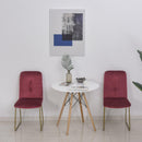 Set 2 Sedie Imbottite 44,5x59,5x91 cm in Flanella  Rosse