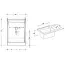 Mobile Lavatoio 63x60x87 cm 2 Ante Asse in Legno Montegrappa Acqua Marella Bianco Lucido