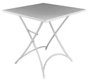 Tavolo da Giardino Pieghevole 70x70 cm in Ferro Vorghini Sirmione Avorio