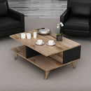 Tavolino da salotto da caffè 90x60x38,6 cm Lyontav nero e noce