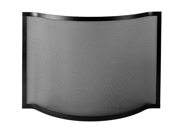 Parascintille per Camino Curvo 69x50 cm in Ferro Verniciato Grigio Martellato sconto