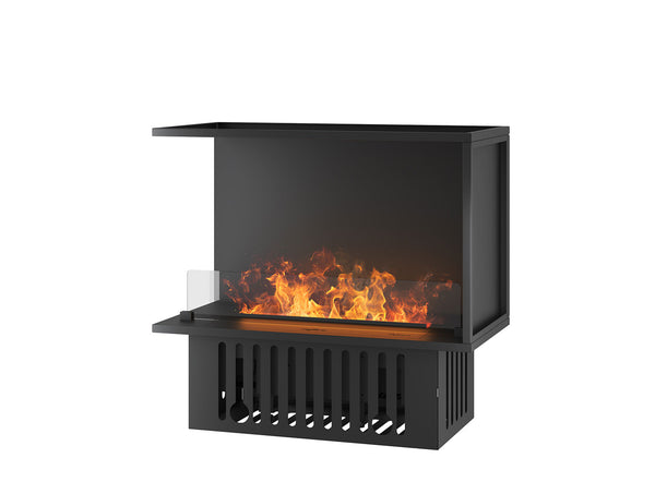 Camino a Vapore Elettrico Bifacciale Angolare a Sinistra 80x50x40 cm Invapo Corner L800 Nero online