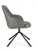 Set 2 Poltrone 56x65x86h cm Grant Pu Grigio 