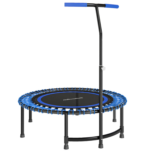 prezzo Trampolino Fitness Ø145 cm con Manubrio Regolabile su 5 Posizioni 36 Molle Bungee e Capacità 150 kg Telaio in Acciaio Blu