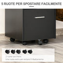 Cassettiera Portadocumenti a 4 Ruote 39x40x65 cm Cassettiera con Serratura in Truciolato Nero  
