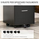 Cassettiera Portadocumenti a 4 Ruote 39x40x65 cm Cassettiera con Serratura in Truciolato Nero  