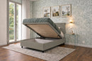Letto Singolo Contenitore Imbottito Similpelle Cappuccino BoxMax Testata Square Varie Misure