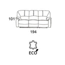 Divano 3 Posti Reclinabile Manuale 194x97x101 cm in Similpelle Rudy Beige