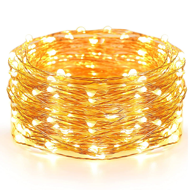 Luci di Natale 50 MicroLed Bianco Caldo a batteria da Interno