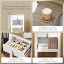 Set 2 Comodini con Cassetto e Ripiano Aperto 45x40x55 cm in Legno Bianco e Rovere   