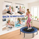 Trampolino Elastico Fitness Ø114x31 cm a 36 Corde in Acciaio e PP Blu      