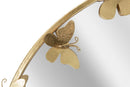 Specchio Farfalle Round 74x4x75 cm in Ferro e MDF Oro
