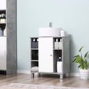 Mobile Sotto Lavabo Bagno 6 Ripiani 1 Anta 60x30x68 cm in Legno Grigio