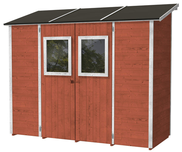 Abris de jardin en bois pour outils 245x102x224 cm avec 2 portes et fenêtres Ecla Salmon sconto