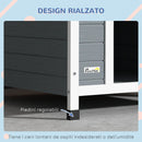 Cuccia per Cani Grandi da Esterno Pavimento Rimovibile 84x99x87 cm in Legno Grigio 