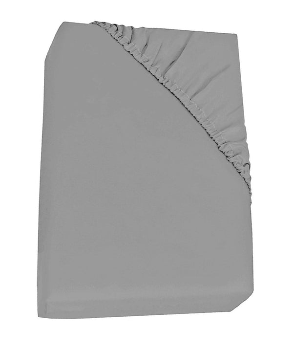 Drap housse double avec coins H40 cm et élastique uni gris clair sconto