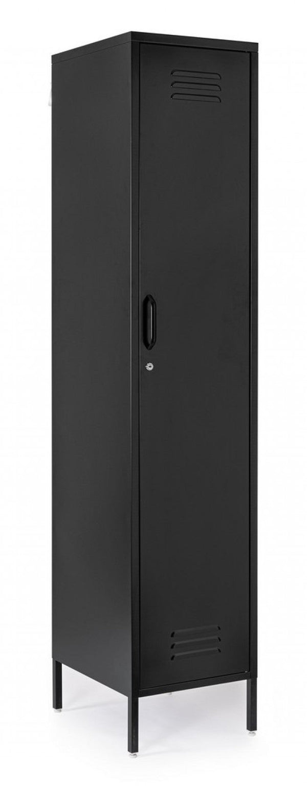 Armadio 1 Anta 46x38x185 cm Cambridge in Acciaio Nero