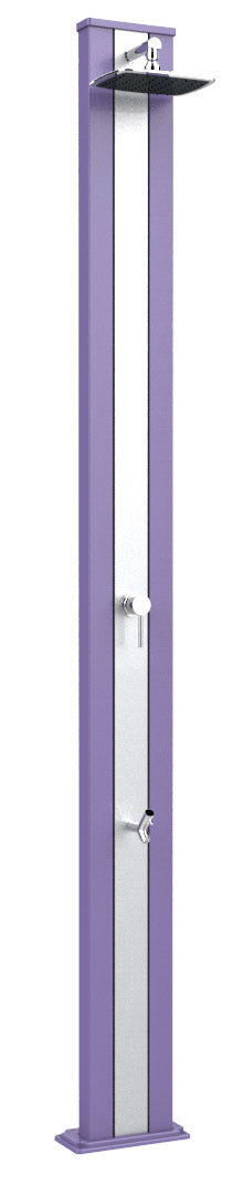 sconto Doccia Solare da Esterno Giardino 30L Miscelatore e Lavapiedi Arkema Spring S Fascia Inox Viola