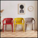 Set 4 Sedie da Giardino Impilabili 54x74x57 cm in Polipropilene Siena Tortora