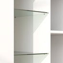 Mobile Contenitore a LED 75x40,1x83 cm 3 Ripiani Aperti e Armadietto in Legno e Vetro Bianco  