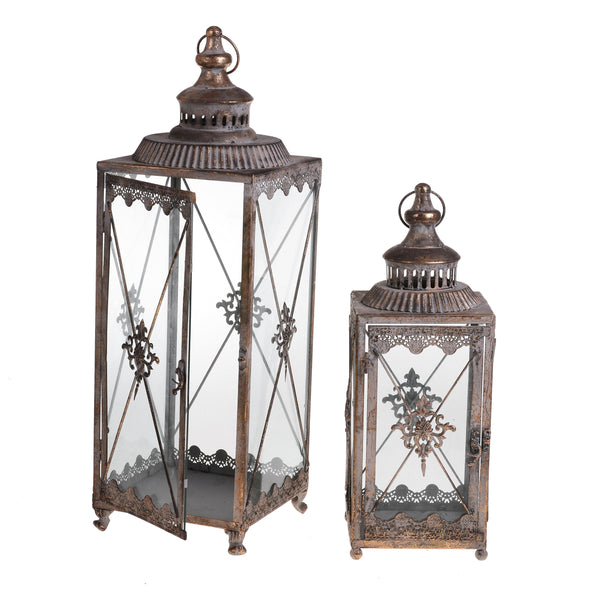 online Lot de 2 lanternes en métal H 63 cm