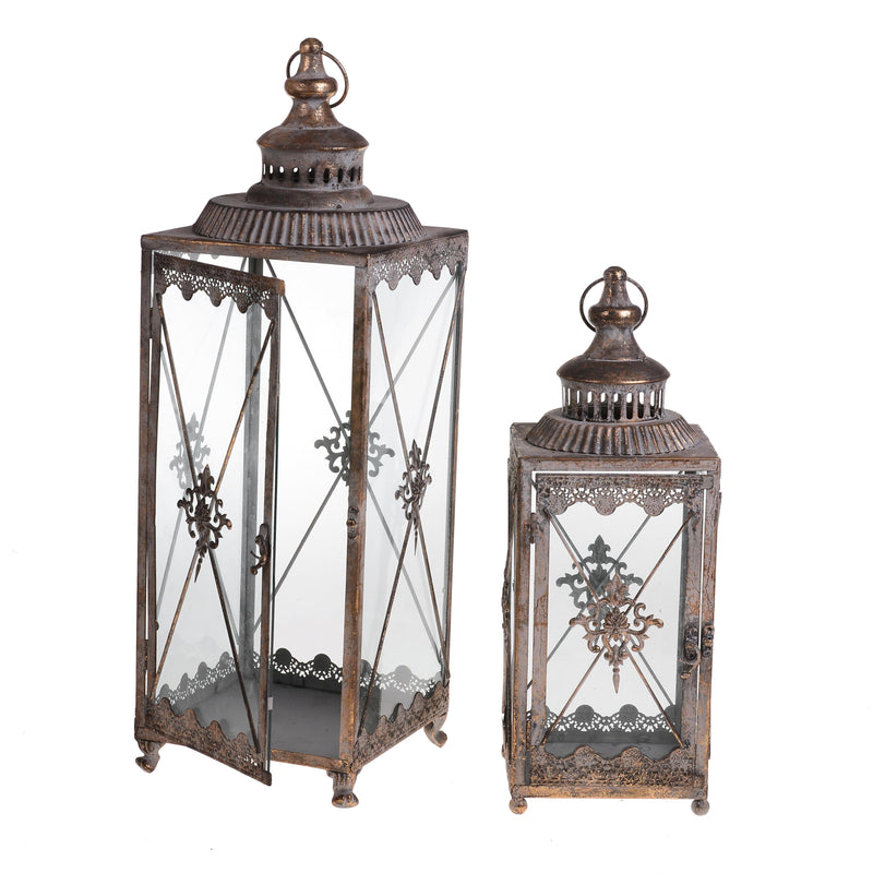 Set 2 Lanterna in Metallo H 63 cm