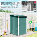 Casetta Box da Giardino Porta Attrezzi 100x103x160 cm in Acciaio Galvanizzato Verde  