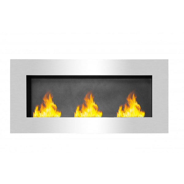acquista Cheminée Bioéthanol Murale 150x70x22 cm Keira Noir et Acier