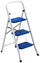 Tabouret Echelle Pliable en Acier 3 Marches Max 150 Kg Fadi Everest Blanc et Bleu