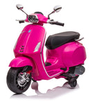 Moto Elettrica per Bambini Licenza Ufficiale Piaggio Vespa Sprint 12V con Rotelle Luci e Suoni Rosa