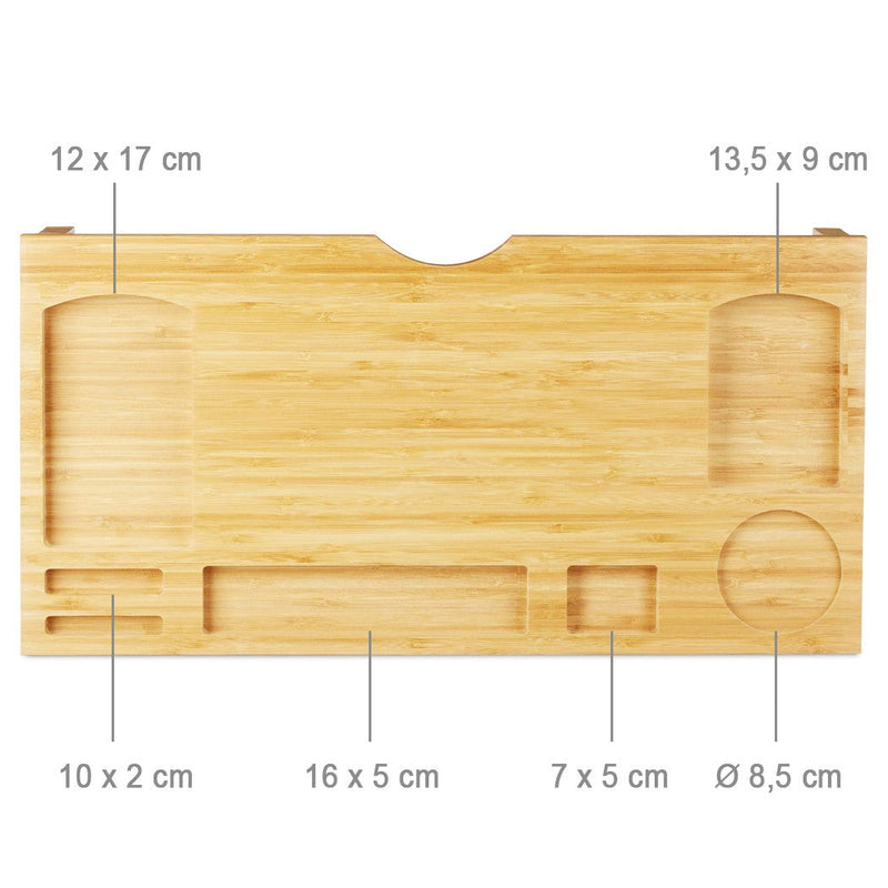 Supporto Monitor 60x30x8 cm con 7 Scompartimenti in Legno