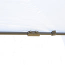 Gazebo Pieghevole da Giardino 4,05x3,4x2,85m con Zanzariera in Metallo e Tessuto Oxford Beige