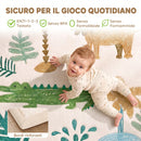 Tappeto Gioco per Neonati 0-3 Anni 150x200x3 cm Antiscivolo e Impermeabile con Animali in Spugna e Flanella      