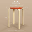 Set 4 Sgabelli Impilabili Rotondi in Legno 40x54 cm Rosso e Legno 
