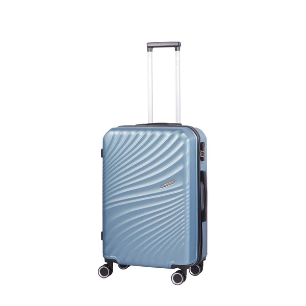online Trolley Valigia Media Rigido 4 Ruote con Combinazione in ABS Ravizzoni Amalfi Blu Acciaio