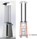 Stufa da Esterno Fungo a Pellet Pirolitico 14 kW in Acciaio Vannini Iris Grigia