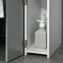 Mobile a Colonna da Bagno 15,2x29,8x118 cm in Legno Bianco e Grigio   
