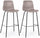 Lot de 2 Tabourets 39x44x103,5 cm en Simili Cuir Beige