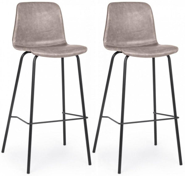 Lot de 2 Tabourets 39x44x103,5 cm en Simili Cuir Beige acquista