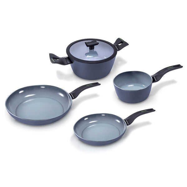 Batteria di Pentole 5 Pezzi Antiaderente Induzione in Alluminio Moneta Aria Finegres online