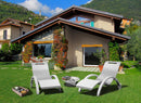 Lettino Chaise Longue da Esterno Giardino Inclinabile con Ruote Arkema Serendipity Ruby