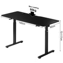 Scrivania Elettrica Regolabile Altezza 140x60x72-117 cm Nera
